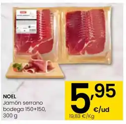 Eroski NOEL Jamón serrano bodega 150+150 oferta