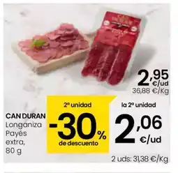 Eroski CAN DURAN Longaniza Payés extra oferta