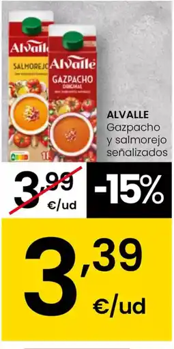 Eroski ALVALLE Gazpacho y salmorejo señalizados oferta