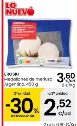 Eroski EROSKI Medallones de merluza Argentina oferta