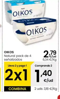Eroski OIKOS Natural pack de 4 señalizados oferta