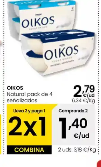Eroski OIKOS Natural pack de 4 señalizados oferta