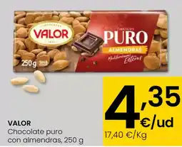 Eroski VALOR Chocolate puro con almendras oferta