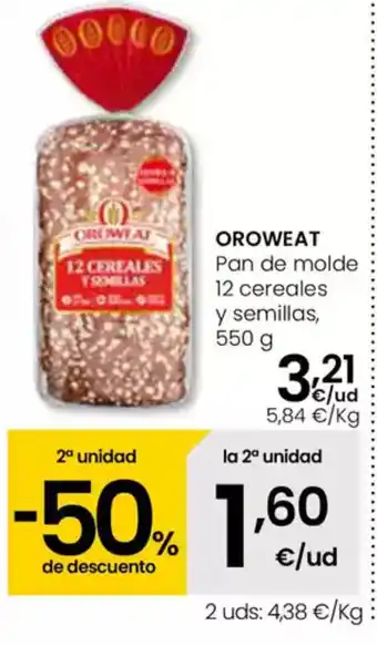 Eroski OROWEAT Pan de molde 12 cereales oferta