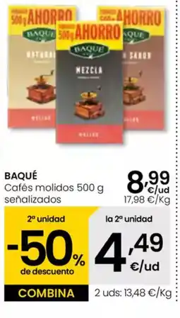 Eroski BAQUÉ Cafés molidos oferta