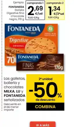 Eroski FONTANEDA Galleta Digestive fina chocolate negro oferta