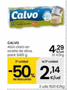 Eroski CALVO Atún claro en aceite de oliva oferta