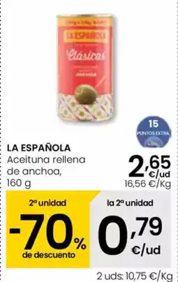 Eroski LA ESPAÑOLA Aceituna rellena de anchoa oferta