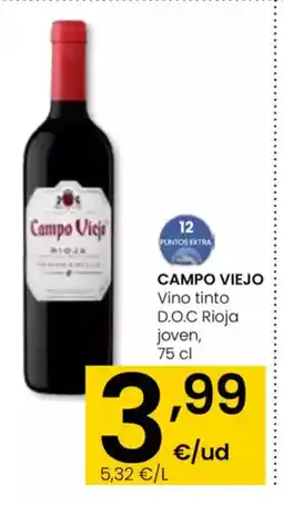 Eroski CAMPO VIEJO Vino tinto D.O.C Rioja joven oferta
