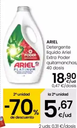 Eroski ARIEL Detergente líquido Ariel Extra Poder oferta