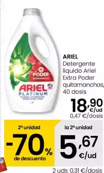 Eroski ARIEL Detergente líquido Ariel Extra Poder oferta
