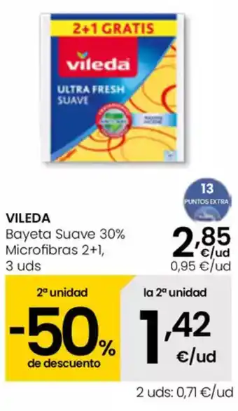 Eroski VILEDA Bayeta Suave 30% Microfibras 2+1 oferta