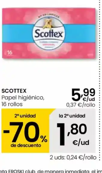 Eroski SCOTTEX Papel higiénico oferta