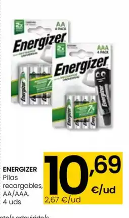 Eroski ENERGIZER Pilas recargables oferta