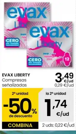 Eroski EVAX LIBERTY Compresas señalizadas oferta