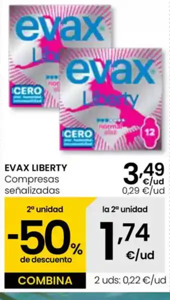 Eroski EVAX LIBERTY Compresas señalizadas oferta