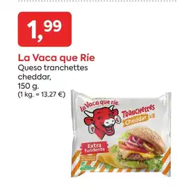 Suma Supermercados LA VACA QUE RIE Queso tranchettes cheddar oferta