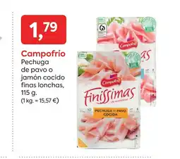 Suma Supermercados CAMPOFRIO Pechuga de pavo o jamón cocido finas lonchas oferta