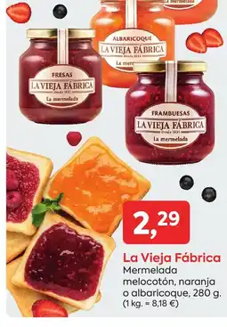 Suma Supermercados LA VIEJA FÁBRICA Mermelada melocotón, naranja o albaricoque oferta