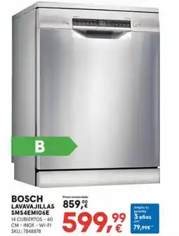 Worten BOSCH Lavavajillas sms4emi06e oferta