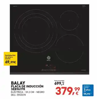 Worten BALAY Placa de inducción 3eb967fr oferta