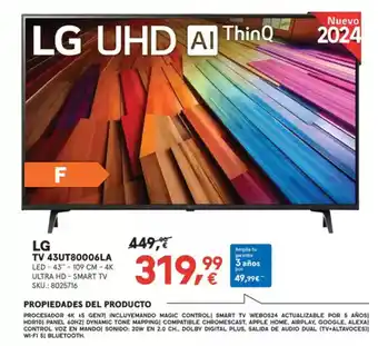 Worten LG Tv 43ut80006la oferta