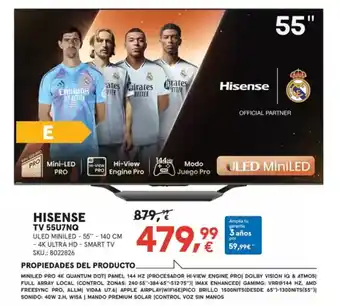Worten HISENSE Tv 55u7nq oferta