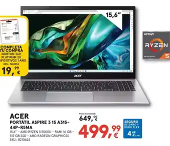 Worten ACER Portátil aspire 3 15 a315- 44p-r5ma oferta
