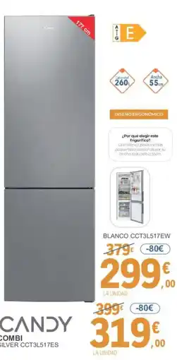E.Leclerc CANDY Combi silver cct3l517es oferta