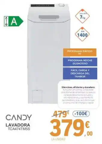 E.Leclerc CANDY Lavadora tca474tm5s oferta