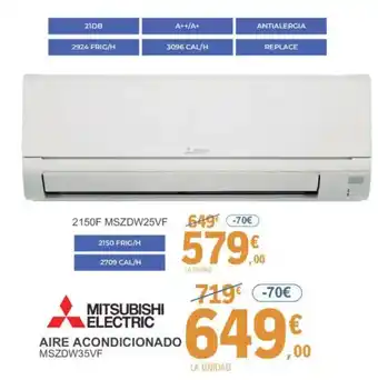 E.Leclerc MITSUBISHI ELECTRIC Aire acondicionado mszdw35vf oferta