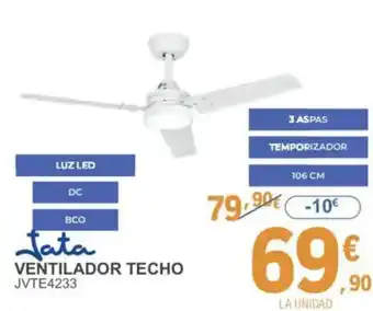 E.Leclerc JETA Ventilador techo jvte4233 oferta