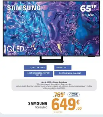 E.Leclerc SAMSUNG TQ65Q70D oferta