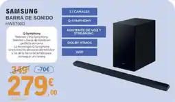 E.Leclerc SAMSUNG Barra de sonido hws700d oferta