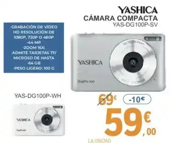 E.Leclerc YASHICA Cámara compacta yas-dg100p-sv oferta