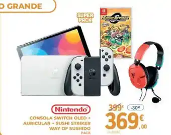 E.Leclerc NINTENDO Consola switch oled + auricular + sushi striker way of sushido oferta