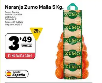 AhorraMas Naranja Zumo Malla oferta