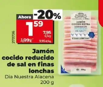 Dia Jamón cocido reducido de sal en finas lonchas oferta