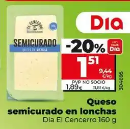 Dia Queso semicurado en lonchas oferta