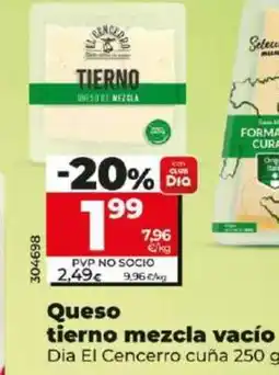 Dia Queso tierno mezcla vacío oferta
