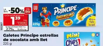 Maxi Dia Galetes Príncipe estrellas de xocolata amb llet oferta