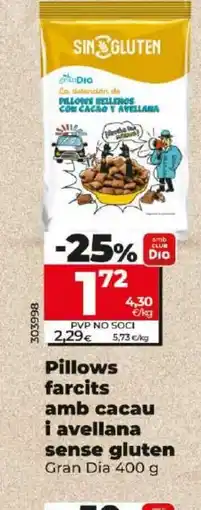 Maxi Dia Pillows farcits amb cacau i avellana oferta