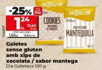 Maxi Dia Galetes sense gluten amb xips de xocolata sabor mantega oferta