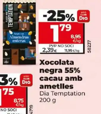 Maxi Dia Xocolata negra 55% cacau amb ametlles oferta