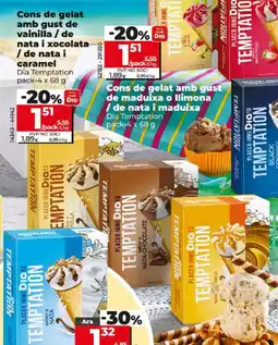 Maxi Dia Cons de gelat amb gust de vainilla/ de nata i xocolata oferta