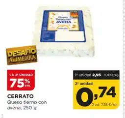 Alimerka CERRATO Queso tierno con avena oferta
