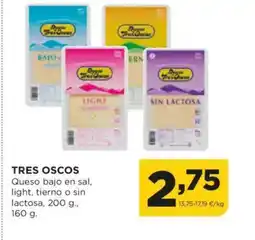 Alimerka TRES OSCOS Queso bajo en sal, light, tierno o sin lactosa oferta