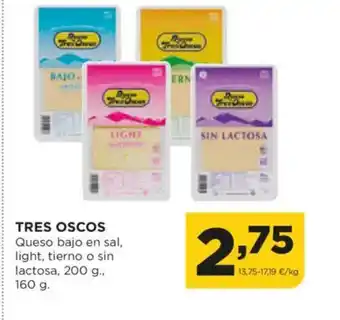 Alimerka TRES OSCOS Queso bajo en sal, light, tierno o sin lactosa oferta