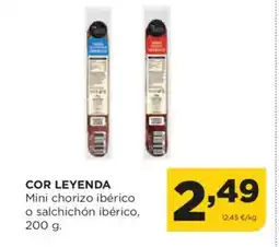 Alimerka COR LEYENDA Mini chorizo ibérico o salchichón ibérico oferta