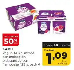Alimerka KAIKU Yogur 0% sin lactosa con melocotón oferta